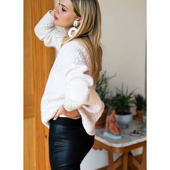 Emerson Fry Vegan Leather Leggings- Black - Picture 4 of 6